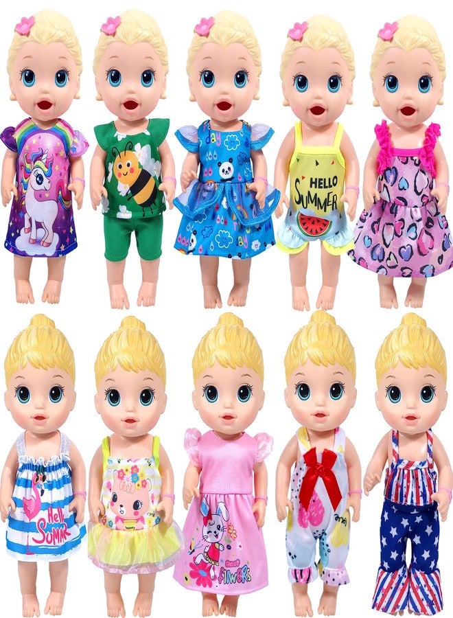 WONDOLL 12 inch Alive Baby Doll-Clothes and Accessories - 10 Sets Clothes for 10-12 Inch Dolls, Baby Doll Clothes Dress Outfits Accessories Christmas Birthday Gift for Kids - Image 2
