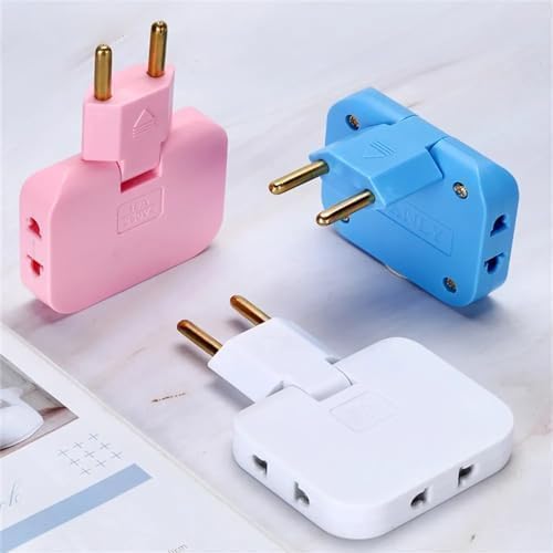 Rotate Plug EU Converter 3 in 1 Rotatable Outlet Extender 180 Degree Extension Plug with Foldable Multi Plug Mini Slim Wireless Outlet Adapter  - Image 1