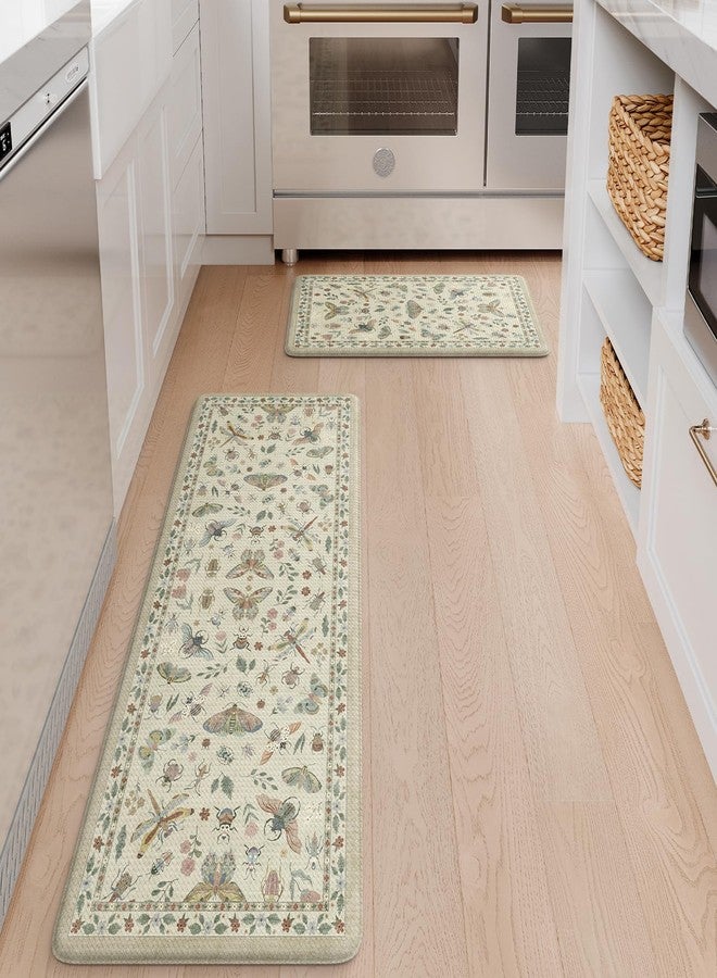 LEEVAN Anti Fatigue Mats for Kitchen Floor Non-Slip, Cushioned Kitchen Mats for Floor 2 Piece, Tan Memory Foam Kitchen Mat Set, Waterproof Ergonomic Standing Mat for Bar, Office,Desk, Laundry - Image 5
