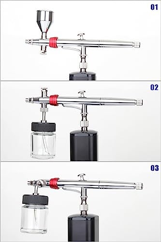 Casubaris Airbrush Pen with Rotatable Air Brush HeadGravity and Both Side Siphon Feeding is AvailableDual Action Airbrush kit Match with Most Types Airbrush compressors CostEffective for Airbrush - Image 3