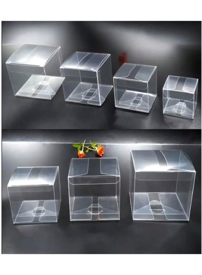 ANUM BY MUNA 10 Pieces Printed Transparent PVC Gift Boxes – Single-Color Printed Plastic Boxes, Ideal for Displaying Jewelry, Chocolates, Toys, and Practical Gifts. Dust-Protected Display Box, Perfect for Jewelry, Weddings, - Image 4