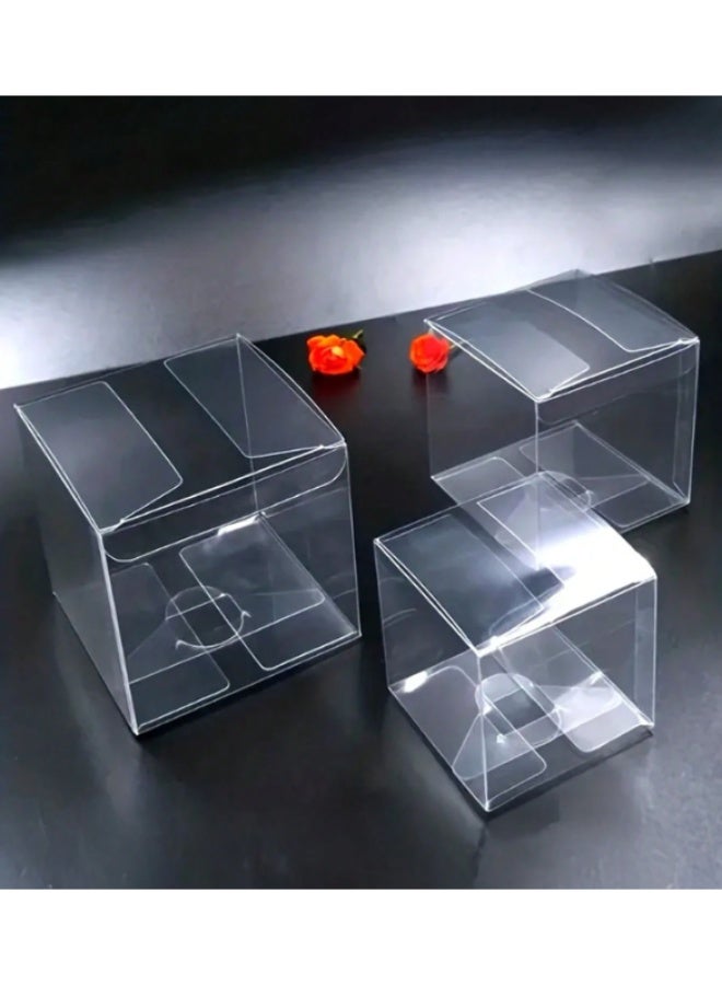 ANUM BY MUNA 10 Pieces Printed Transparent PVC Gift Boxes – Single-Color Printed Plastic Boxes, Ideal for Displaying Jewelry, Chocolates, Toys, and Practical Gifts. Dust-Protected Display Box, Perfect for Jewelry, Weddings, - Image 3