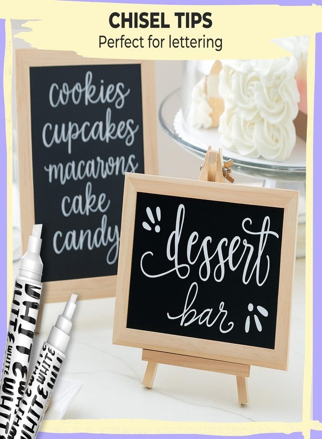 Chalkola 6 White Chalk Markers - Dual tip, Fine & Jumbo Tip (1mm, 3mm, 5mm, 15mm) | Erasable Liquid Chalk Pens for Blackboard, Chalkboard Signs, Car Window, Bistro, Glass | Washable Chalkboard Markers - Image 5