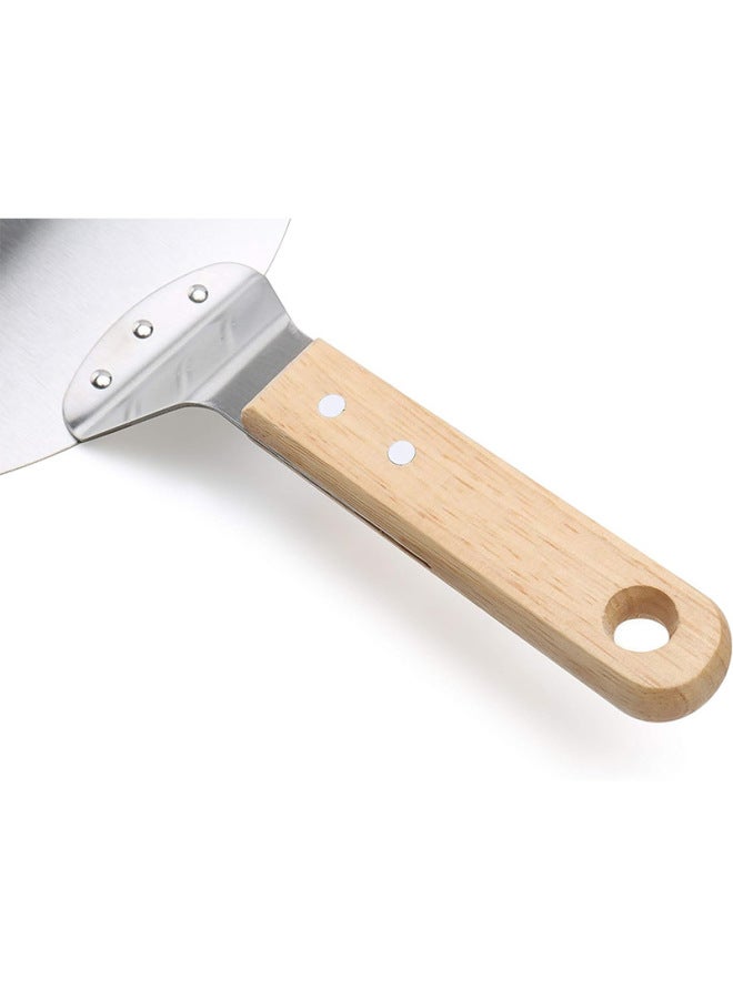 Oak Handle Stainless Steel Pizza Round Transfer Shovel Baking High Temperature Anti-scald Shovel Kitchen Worker 8-12 Inch Size Optional-Specifications:8-inch Plastic Handle Pizza Round Shovel - Image 3