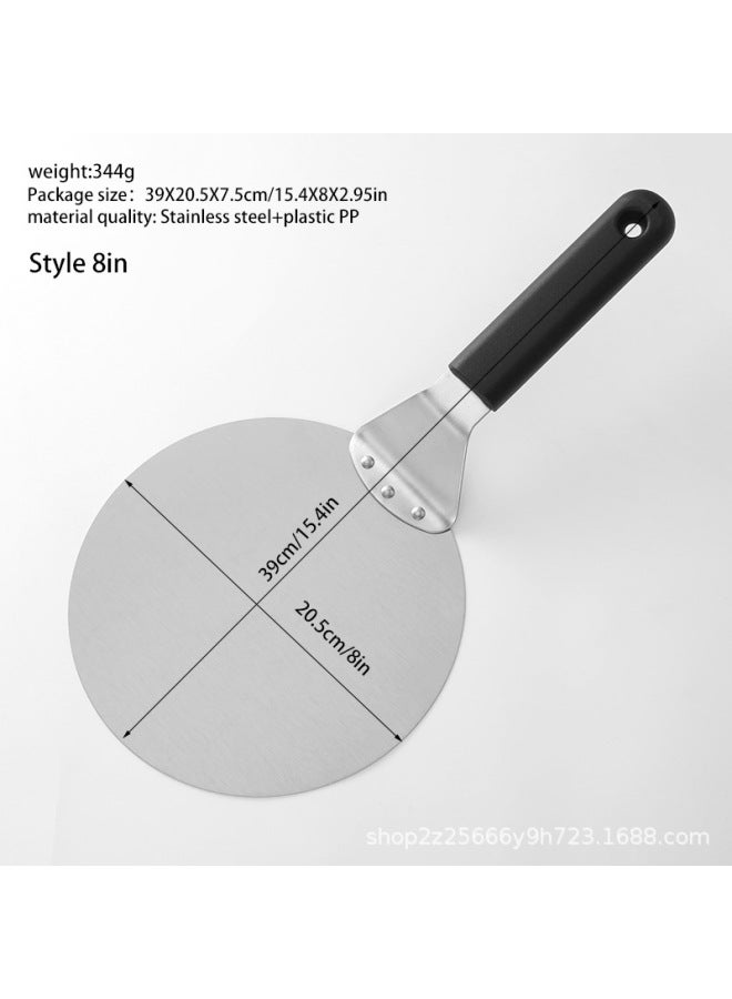 Oak Handle Stainless Steel Pizza Round Transfer Shovel Baking High Temperature Anti-scald Shovel Kitchen Worker 8-12 Inch Size Optional-Specifications:8-inch Plastic Handle Pizza Round Shovel - Image 1