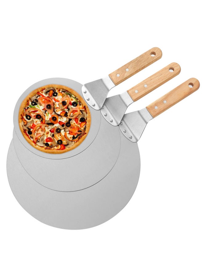 Oak Handle Stainless Steel Pizza Round Transfer Shovel Baking High Temperature Anti-scald Shovel Kitchen Worker 8-12 Inch Size Optional-Specifications:8-inch Plastic Handle Pizza Round Shovel - Image 2