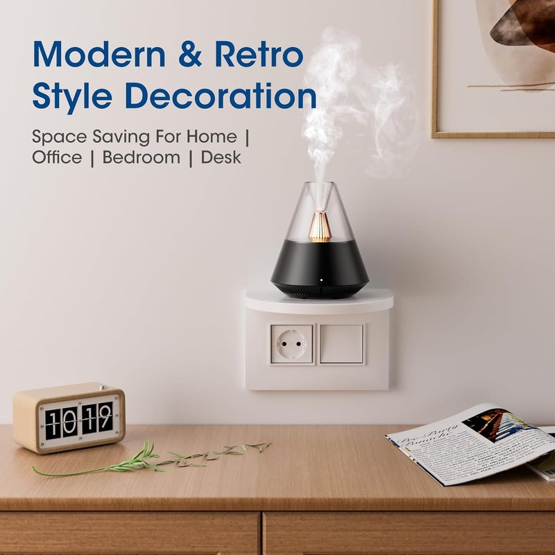 KinYiLO Ultrasonic Essential Oil Diffuser, 150ML Modern Aromatherapy Diffuser with Candle Light, 2 Mist Mode, Remote Control, Auto-Off, Small Cool Mist Humidifier for Home Bedroom Office Yoga, Black - Image 5