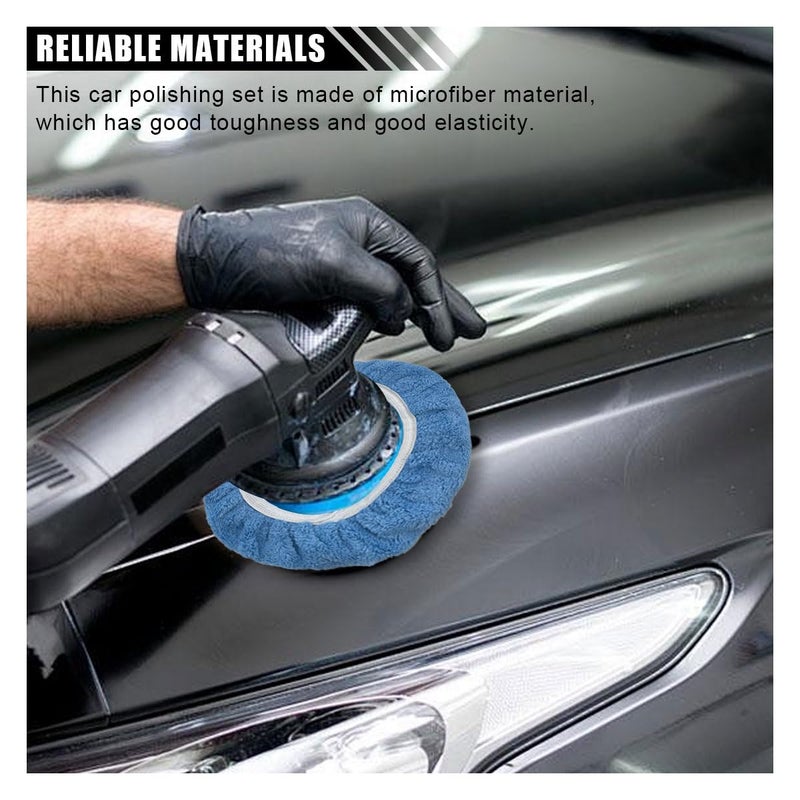 BDZMC 9PCS 9 to 10 Inch Car Buffer Polisher Pad Bonnets, Car Polisher Kit with 3 Woollen Bonnet & 2 Coral Fleece Bonnet & 4 Microfiber Bonnet, Car Wax Cover Kit for Car Waxing, Polishing & Cleaning Simple multifunctional build - Image 4