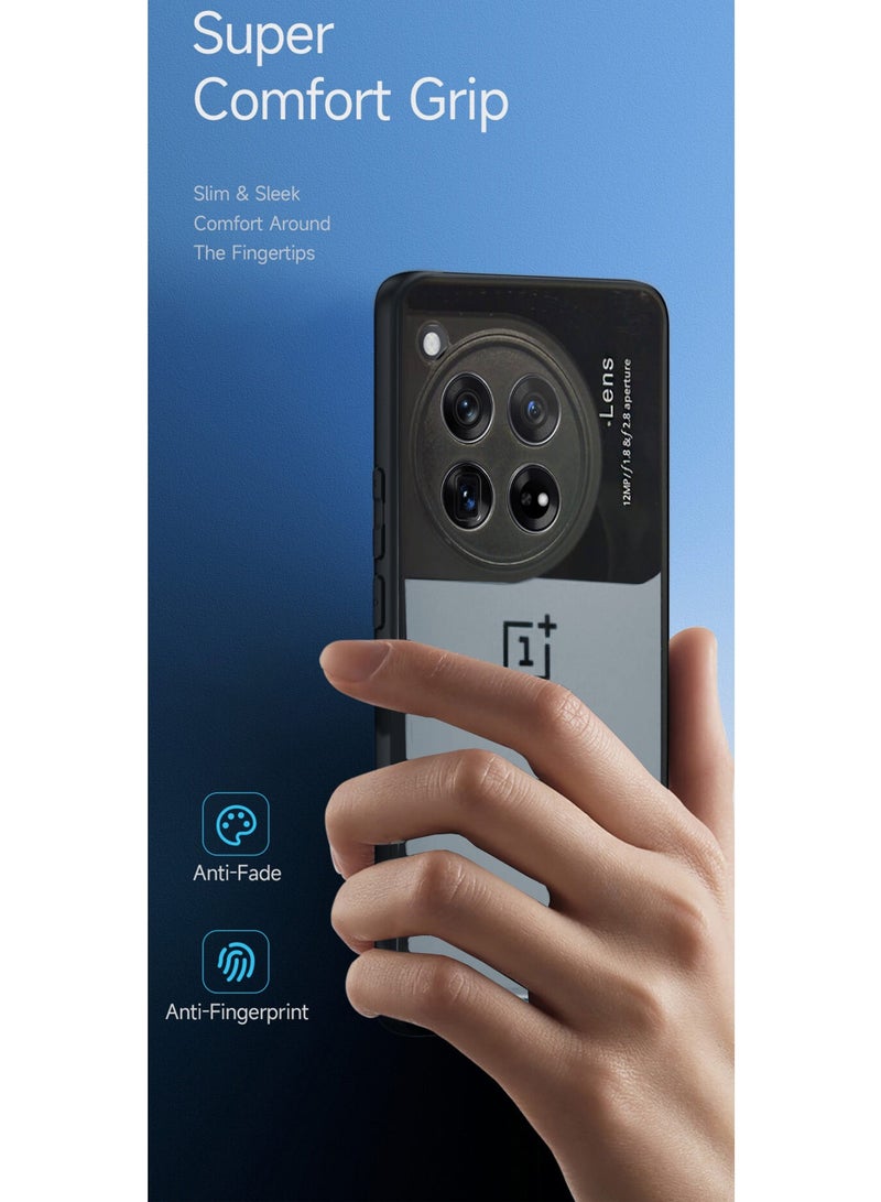 Wtech Liquid Silicone With Raised Cemera Lips Case Cover For OnePlus 12 5G 2023 Black/Grey - Image 2