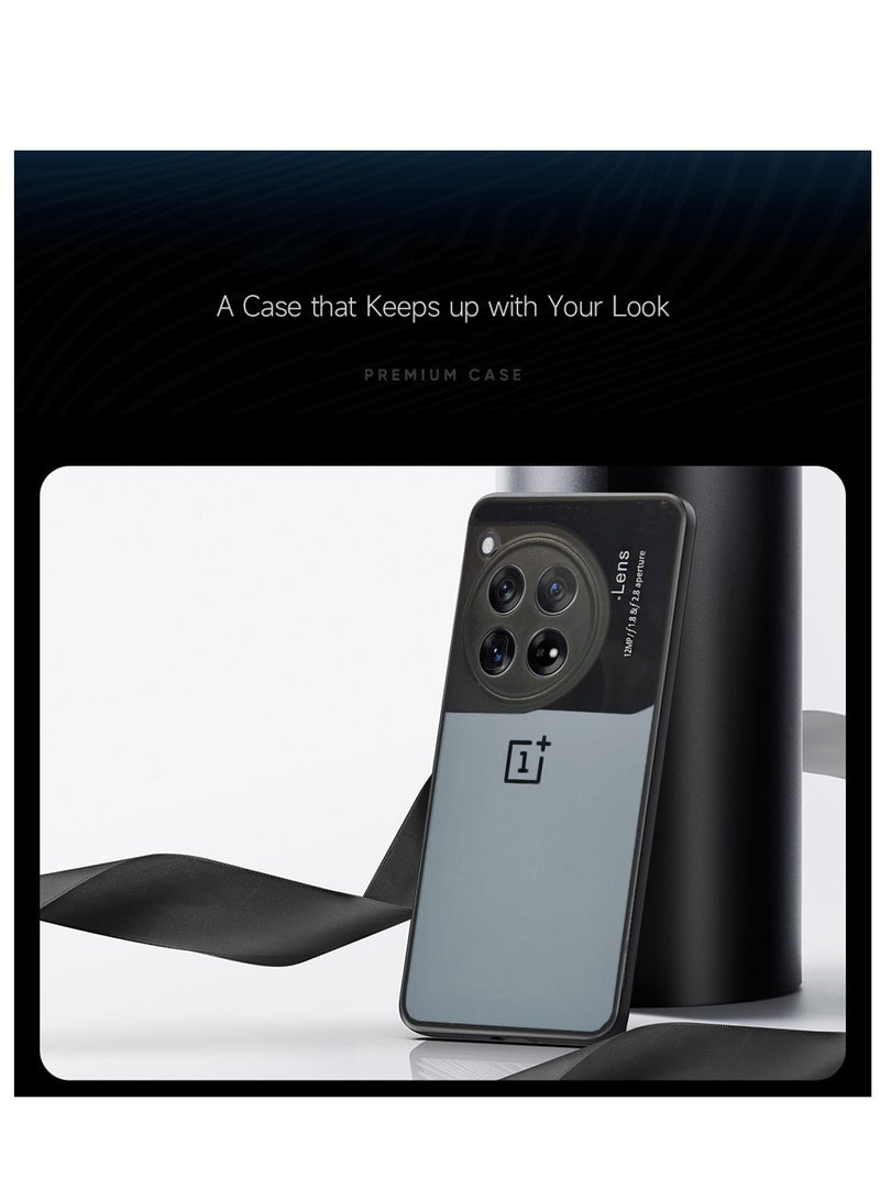 Wtech Liquid Silicone With Raised Cemera Lips Case Cover For OnePlus 12 5G 2023 Black/Grey - Image 3