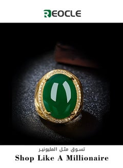 Natural Gemstone Ring Jade Finger Ring Open Engagement Ring Luxury Thumb Ring Best Jewelry Gifts for Women Girl Mothers Day Valentines Day