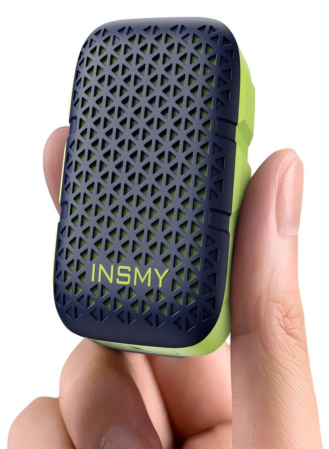 INSMY Wearable Bluetooth Speakers,IP67 Waterproof,Clip-On Portable Small Personal Speaker/Clean Sound/Stereo Pair/Wireless/ENC Built-in Mic/Lightweight for Golf Work Pool Gift(Non-Magnetic) (Blue)
