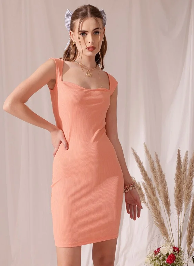 STREET 9 Peach Bodycon Dress for Women
