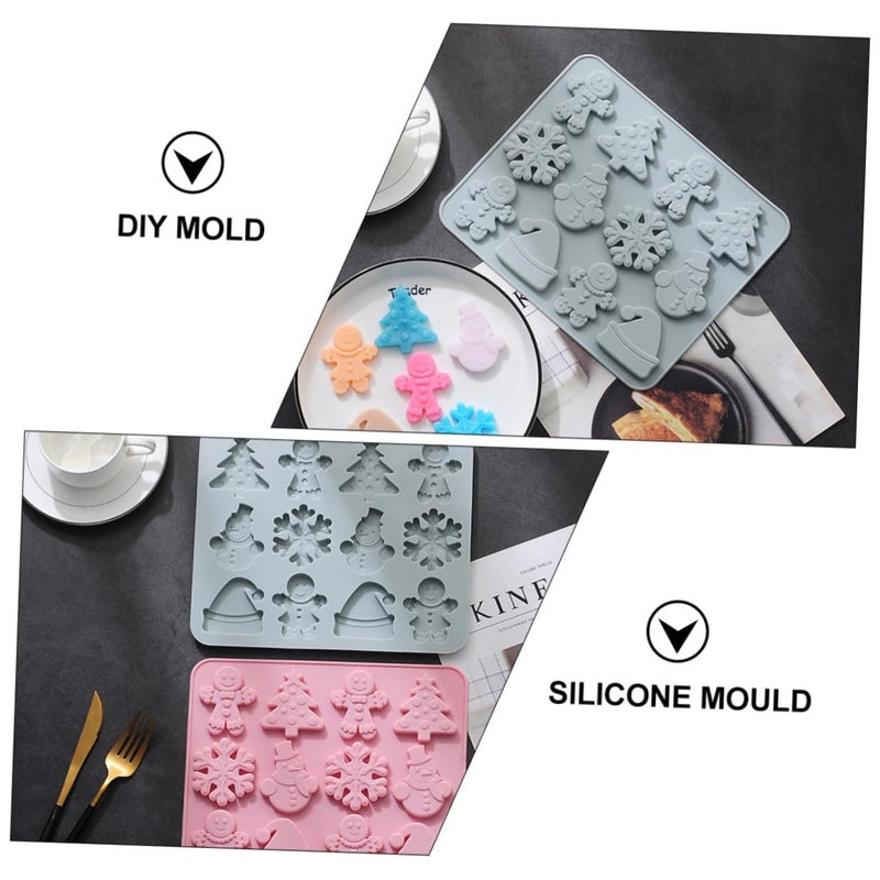 Blue Silicone Christmas Candy Baking Mold For DIY Biscuit Cake Decorating Holiday Baking - Image 4