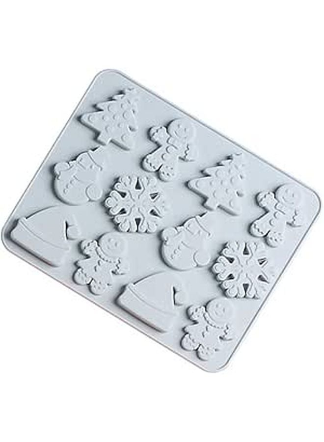 Blue Silicone Christmas Candy Baking Mold For DIY Biscuit Cake Decorating Holiday Baking - Image 1