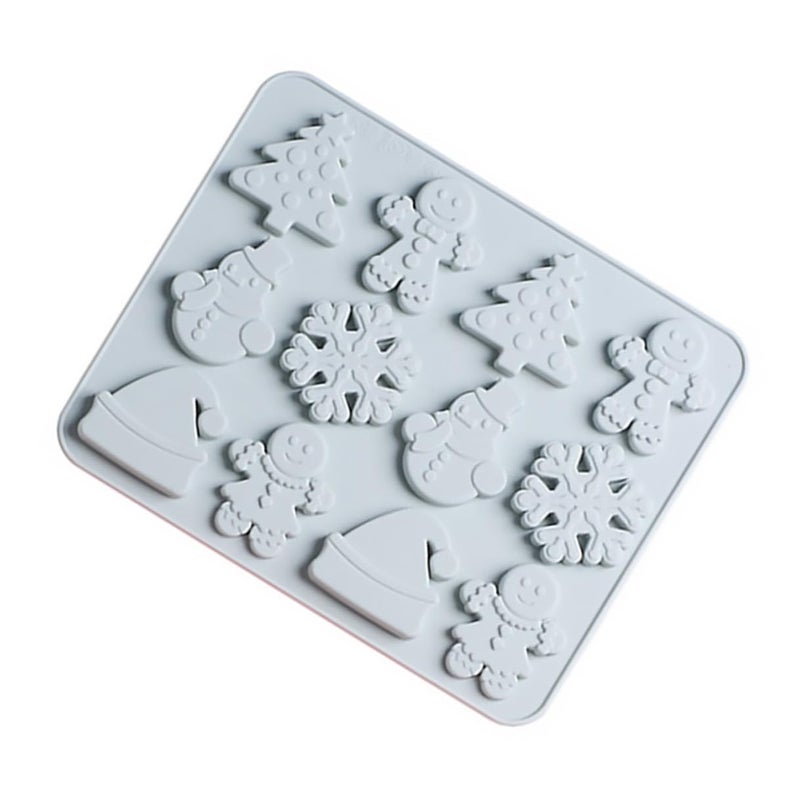 Blue Silicone Christmas Candy Baking Mold For DIY Biscuit Cake Decorating Holiday Baking - Image 2