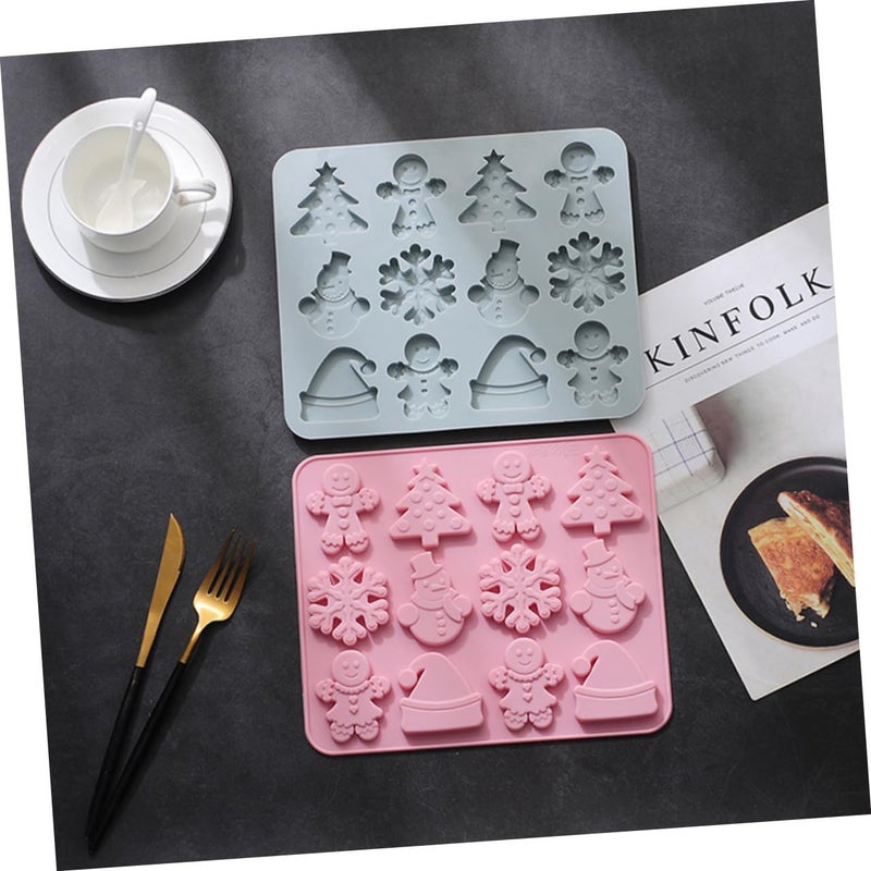 Blue Silicone Christmas Candy Baking Mold For DIY Biscuit Cake Decorating Holiday Baking - Image 5