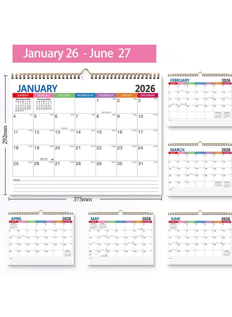 الضفدع الحقيقي تقويم حائط، 2026 تقويم عائلي A3، 14.8 × 11.5 بوصة مع 18 شهرًا 2026 تقويم شهر للعرض، تقويم عائلي 2026 2027 تقويم من يوليو. 2026-ديسمبر. 2027 للمطبخ المنزلي - Image 3