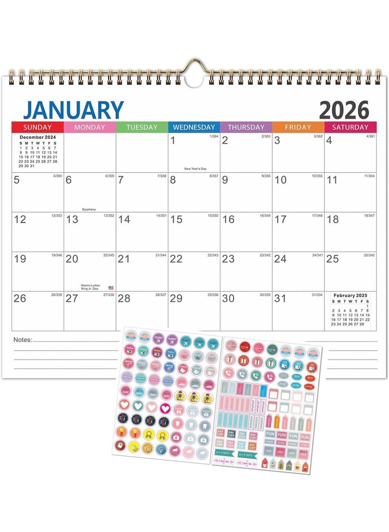 الضفدع الحقيقي تقويم حائط، 2026 تقويم عائلي A3، 14.8 × 11.5 بوصة مع 18 شهرًا 2026 تقويم شهر للعرض، تقويم عائلي 2026 2027 تقويم من يوليو. 2026-ديسمبر. 2027 للمطبخ المنزلي - Image 2