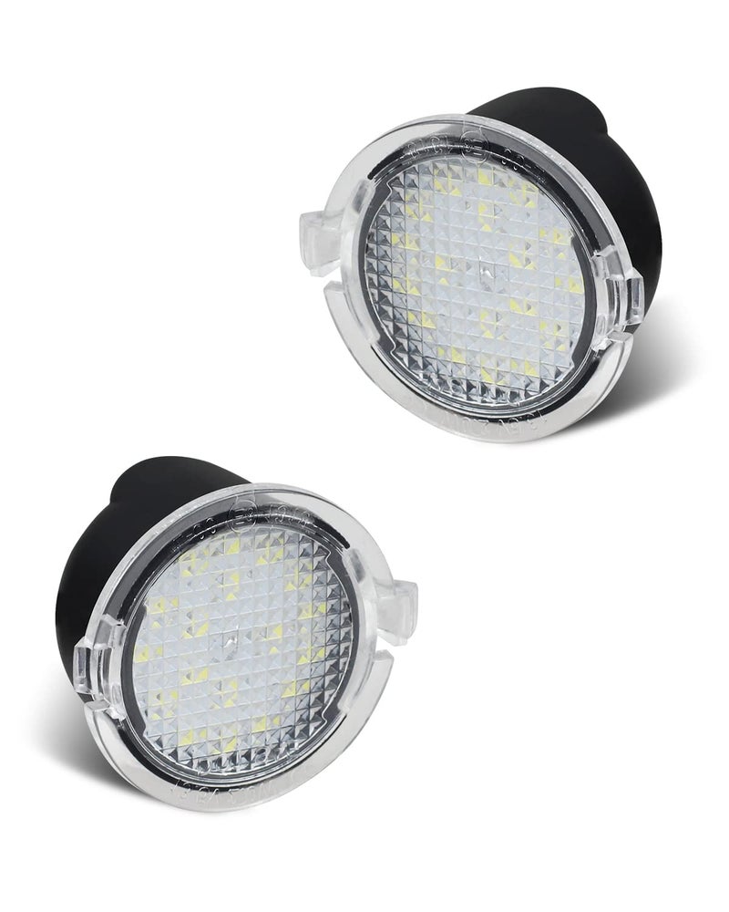 HERCOO 2PCS Side Mirror Puddle Light LED Lamp Lights Assambly Compatible with Ford F150 Ranger Edge Fusion Explorer Expedition Flex Taurus X, 6000K White - Image 1