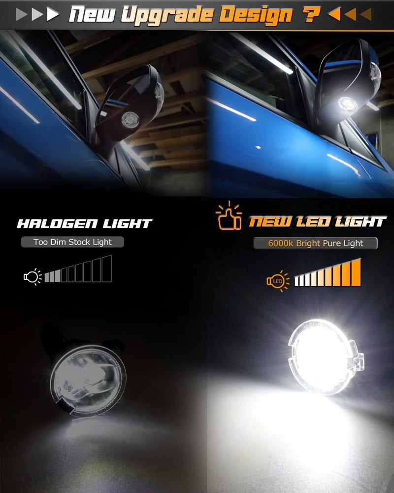 HERCOO 2PCS Side Mirror Puddle Light LED Lamp Lights Assambly Compatible with Ford F150 Ranger Edge Fusion Explorer Expedition Flex Taurus X, 6000K White - Image 2