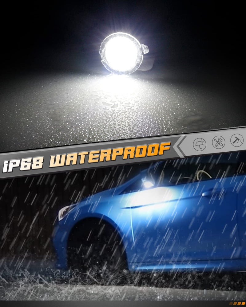 HERCOO 2PCS Side Mirror Puddle Light LED Lamp Lights Assambly Compatible with Ford F150 Ranger Edge Fusion Explorer Expedition Flex Taurus X, 6000K White - Image 4