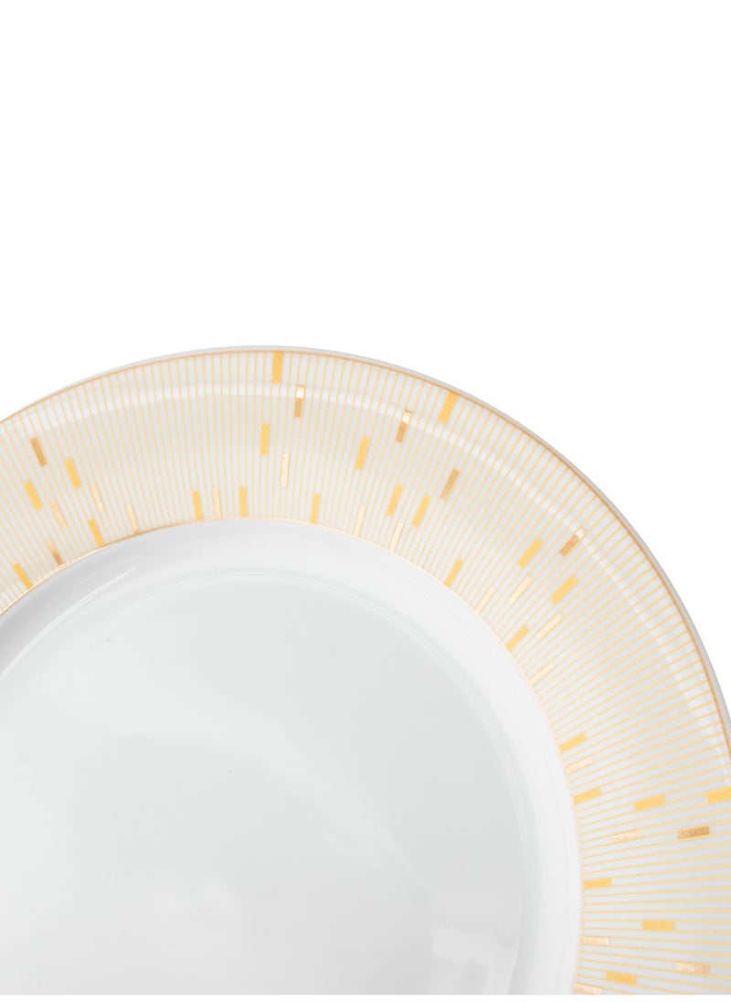 Dania Set of 45 pieces Porcelain Dining White Color With Golden Font Enough For 6 People White  - Image 3
