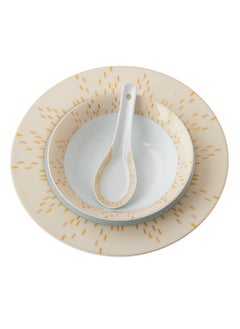 Dania Set of 45 pieces Porcelain Dining White Color With Golden Font Enough For 6 People White  - Image 5