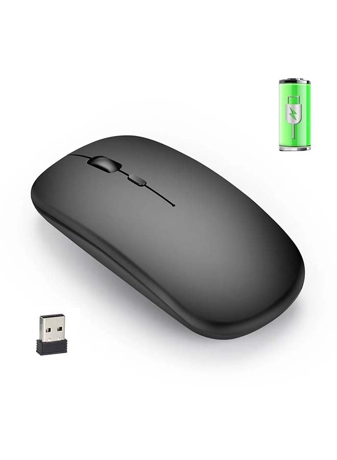 600.0 mAh Rechargeable Wireless Optical Mouse Black - Image 2