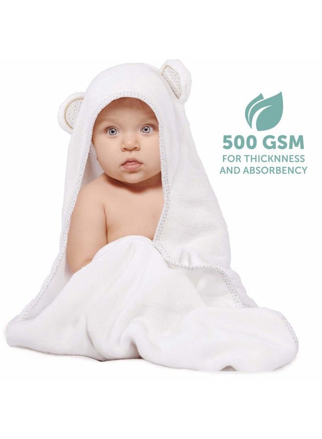 Miniboo Organic Bamboo Hooded Baby Towel - Ultra Soft and Super Absorbent Baby Bath Towels for Newborns, Infants and Toddlers - Suitable as Baby Gifts - Image 3