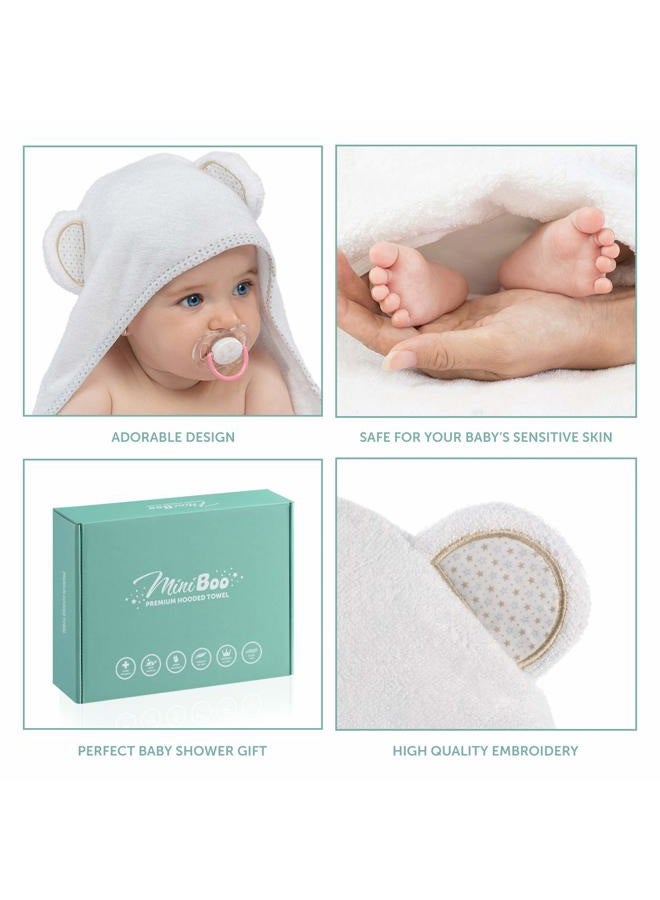 Miniboo Organic Bamboo Hooded Baby Towel - Ultra Soft and Super Absorbent Baby Bath Towels for Newborns, Infants and Toddlers - Suitable as Baby Gifts - Image 4