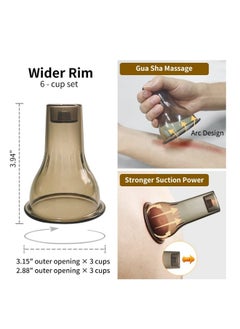 Cupping Therapy Set, 3 in 1 Cupping Kit, Massage Cups for Pain Relief Physical Therapy Body Massage Gua Sha, for Massage Therapy with Pump Vacuum Suction,With 6 Extra Thick Cups and Plastic Box