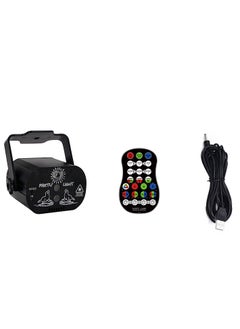 60 Patterns Stage Light Disco Party LED Sound Control Strobe Lamp With Remote Black