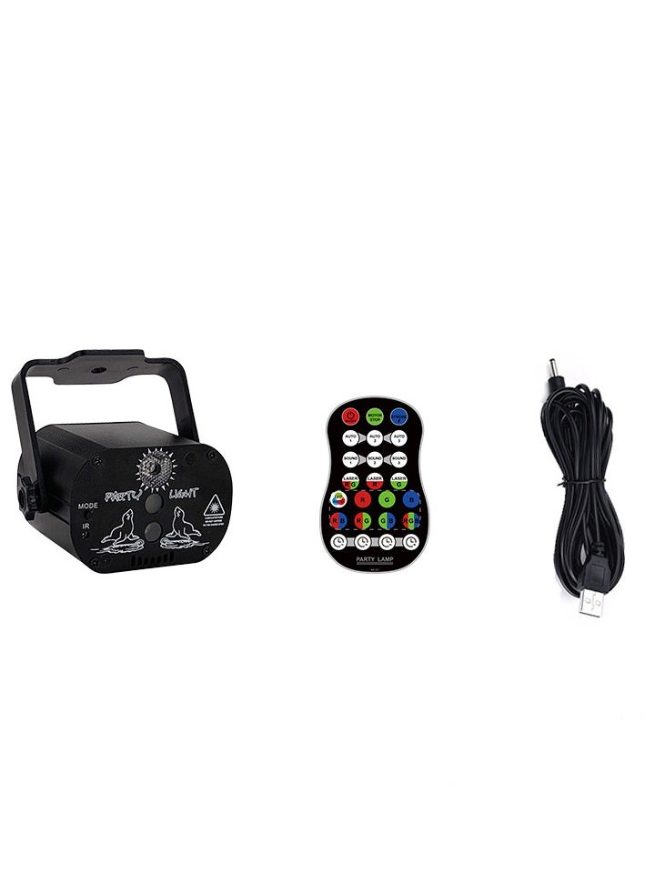 Generic - 60 Patterns Stage Light Disco Party LED Sound Control Strobe Lamp With Remote Black - Image 1