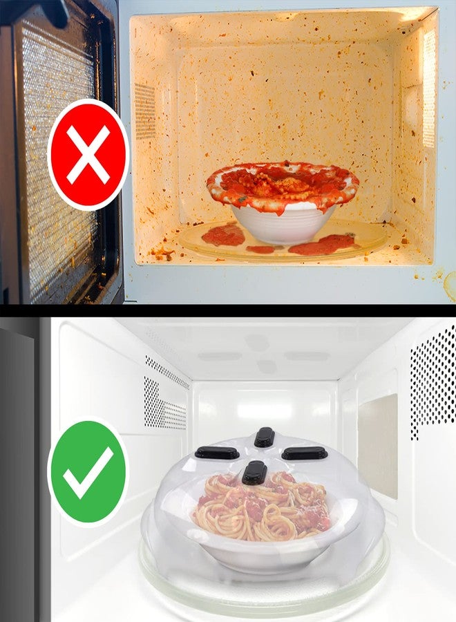 HOVER COVER Magnetic Microwave Splatter Cover, Clear Microwave Cover for Food - Vented & Magnetic, 12-inch, Food Grade Plate Cover, BPA Free - Onyx - Image 4