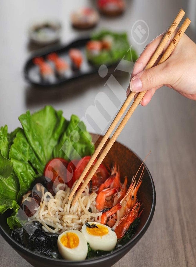 MARMIX Chopsticks Reusable Dishwasher Safe Natural Chinese Health Wooden Bamboo Chopsticks,Long 5 Pairs Wood Chopstick Sets for Restaurant Home Use Premium Material Non Slip for Eating Cooking - Image 3