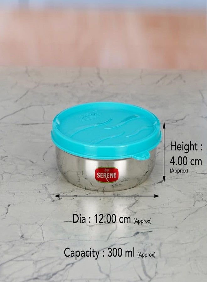 Serene Tiny Dips Condiment Containers| Perfect Portion Cups - Spill Proof Containers with Lids | BPA-Free [1171, 300ML Each Blue, Set of 2] - Image 3