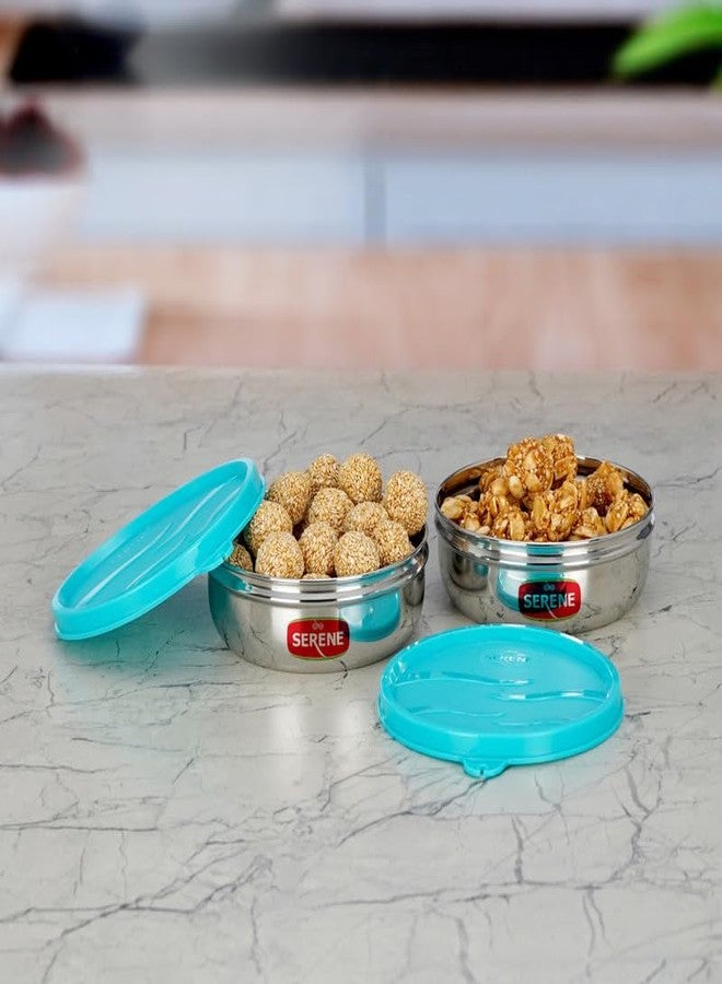 Serene Tiny Dips Condiment Containers| Perfect Portion Cups - Spill Proof Containers with Lids | BPA-Free [1171, 300ML Each Blue, Set of 2] - Image 2