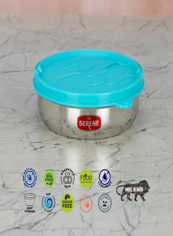 Serene Tiny Dips Condiment Containers| Perfect Portion Cups - Spill Proof Containers with Lids | BPA-Free [1171, 300ML Each Blue, Set of 2] - Image 4