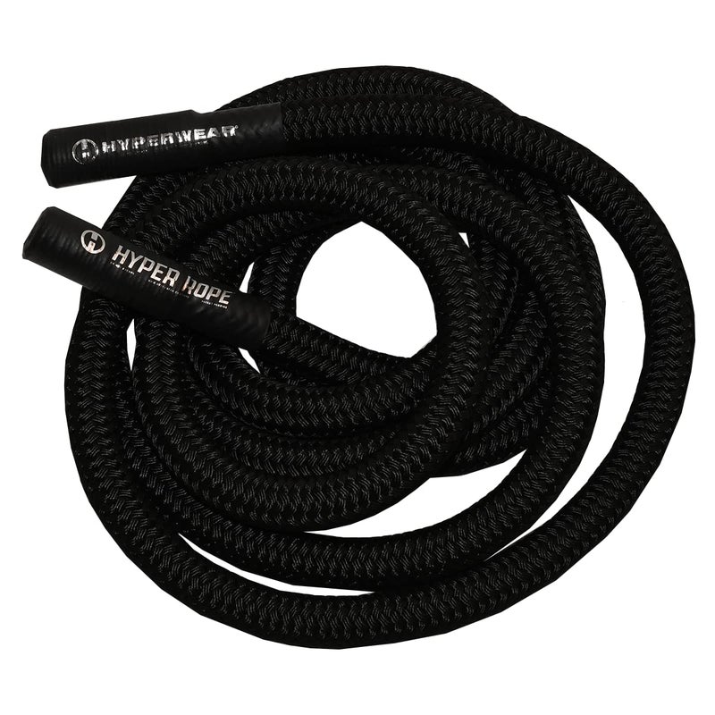 HYPERWEAR Hyper Rope Weighted Short Battle Rope, 15 lbs, 1.5in x 20ft, Anchor Optional, Full-Body Workouts (Black) - Image 5