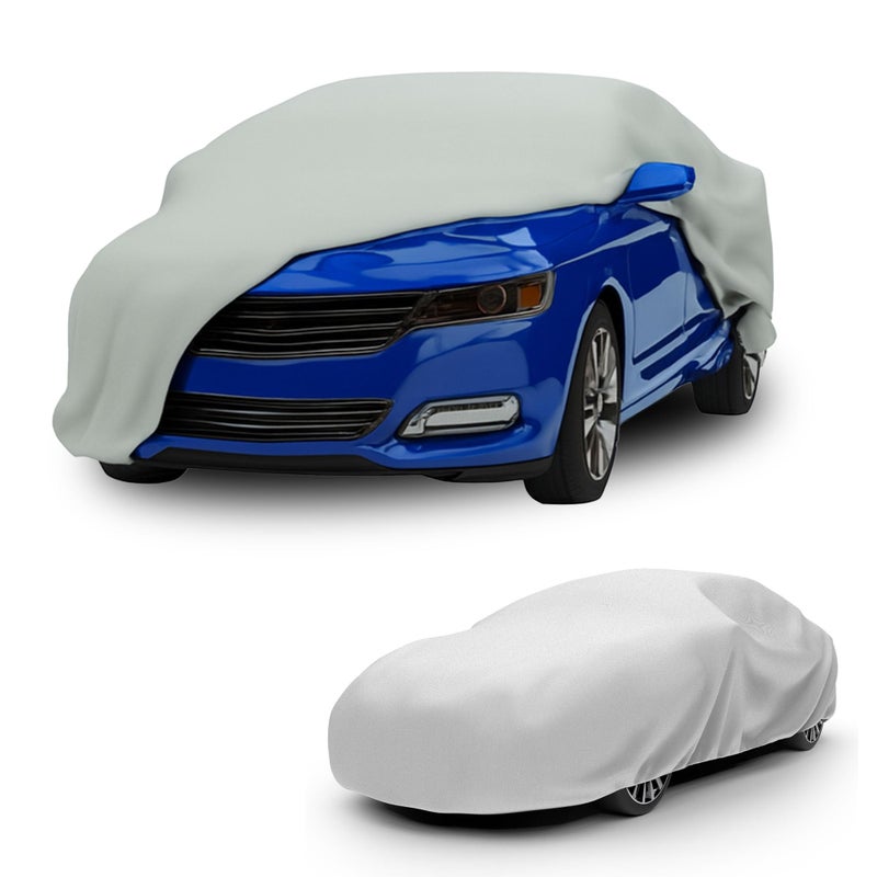 Budge Lite Car Cover, Indoor Protection, Breathable Dustproof Cover, Fits Full-Size Sedans up to 264 Inches, Gray, Size 5 - Image 1