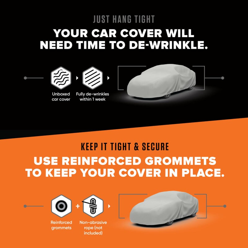 Budge Lite Car Cover, Indoor Protection, Breathable Dustproof Cover, Fits Full-Size Sedans up to 264 Inches, Gray, Size 5 - Image 5