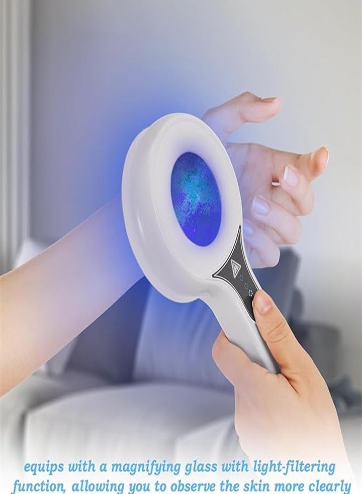 مصباح وودز محمول، محلل بشرة، محلل تكبير الوجه الاحترافي، كاشف بشرة قابل لإعادة الشحن لخبراء التجميل/اختبار الجلد/كاشف بول الحيوانات الأليفة - Image 3