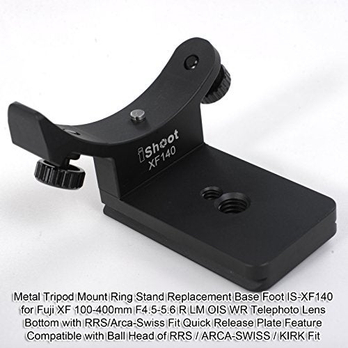 iShoot Metal Lens Collar Replacement Base Foot Stand Adapter for Fuji XF 100-400mm F4.5-5.6 R LM OIS WR Telephoto Lens Tripod Mount Ring-Bottom is Camera Quick Release Plate Feature - Image 2
