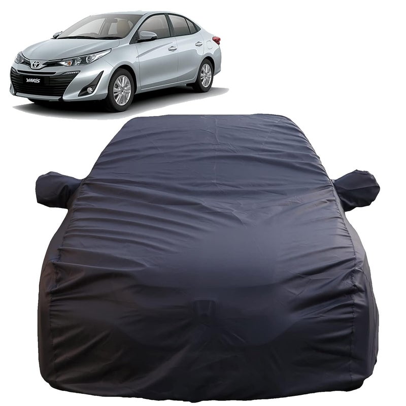 Autofact Waterproof Car Body Cover Compatible with Toyota Yaris (2018 to 2022) with Mirror Pockets, 4 x 4 American Matty, Long Lasting Strong Durable Material, Grey Color - Image 1