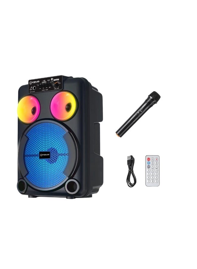 vovo V-8025 8-Inch Bluetooth Speaker Wireless with LED Lights - Image 3