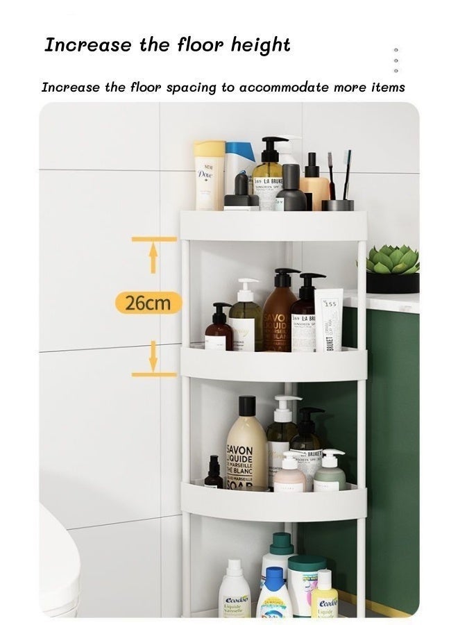 LOKIPA 5-Tier Corner Shower Caddy & Shelf, Space Saving Adjustable Bathroom Organizer with Hollow Design, Tall Plastic Storage Unit for Laundry Room, Narrow Spaces (White) - Image 3