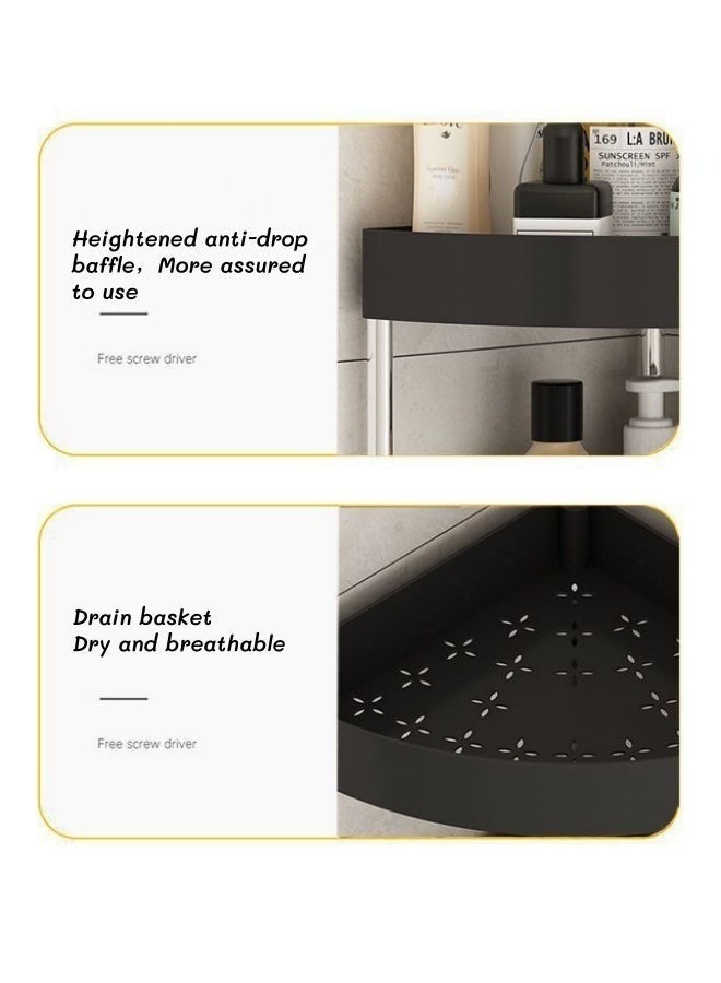 LOKIPA 5-Tier Corner Shower Caddy & Shelf, Space Saving Adjustable Bathroom Organizer with Hollow Design, Tall Plastic Storage Unit for Laundry Room, Narrow Spaces (White) - Image 5