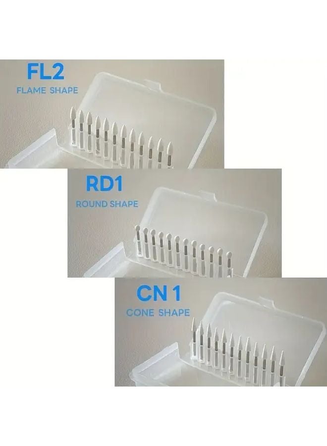 FL2 Model 12pcs White Sandstone Polishing Grinding Heads For Composite Resin And Porcelain - Image 2