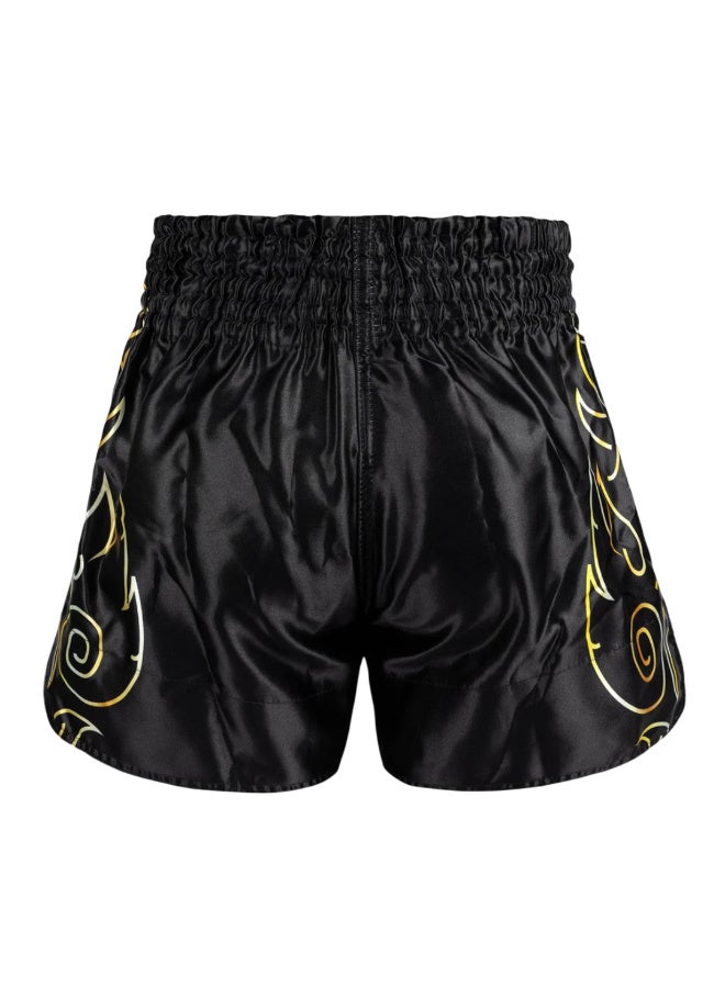 VENUM VTC FLAMES MUAY THAI SHORTS BLACK/GOLD - Image 3
